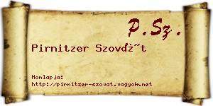 Pirnitzer Szovát névjegykártya